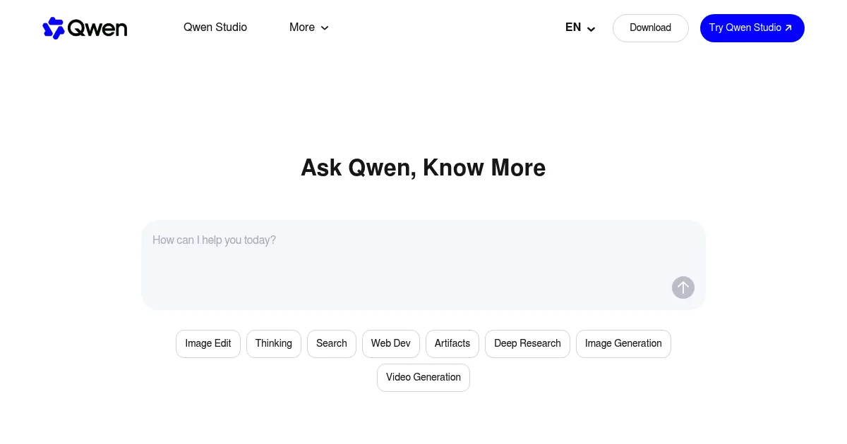 Screenshot di Qwen