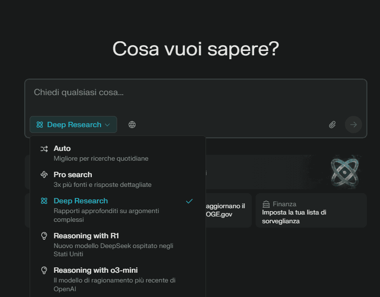 Deep Research su Perplexity AI